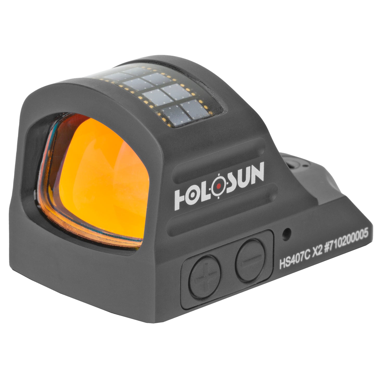 Holosun Technologies, 407C-X2, Red Dot, 2 MOA, Black, Side Battery, Solar Failsafe, Mount Not Included